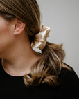 Gold Champagne Satin Scrunchie- 3 Sizes