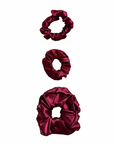 Cranberry Satin Scrunchie- 3 Sizes