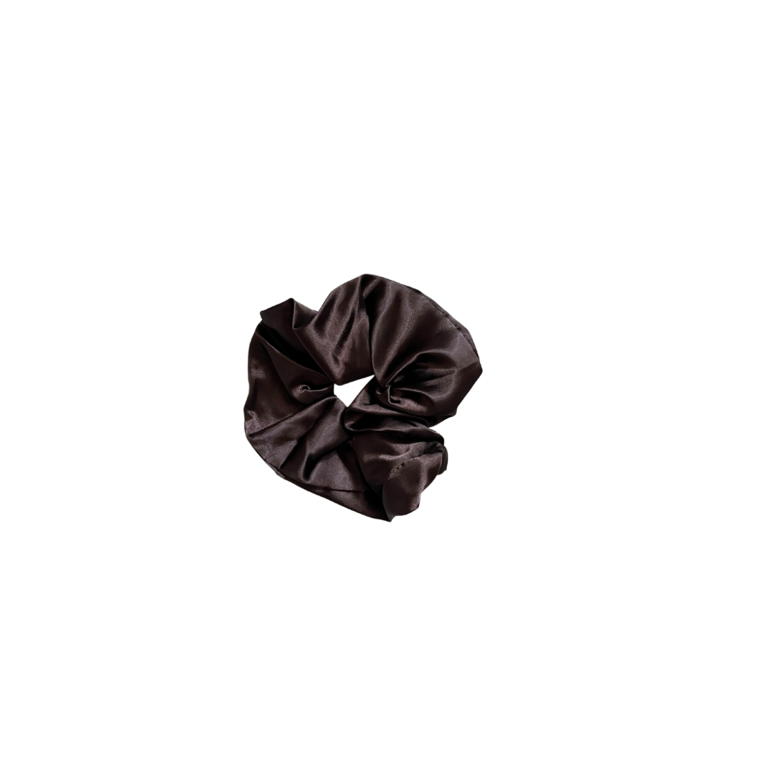 PREORDER: Dark Chocolate Satin Scrunchie- 3 Sizes