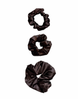 Dark Chocolate Satin Scrunchie- 3 Sizes