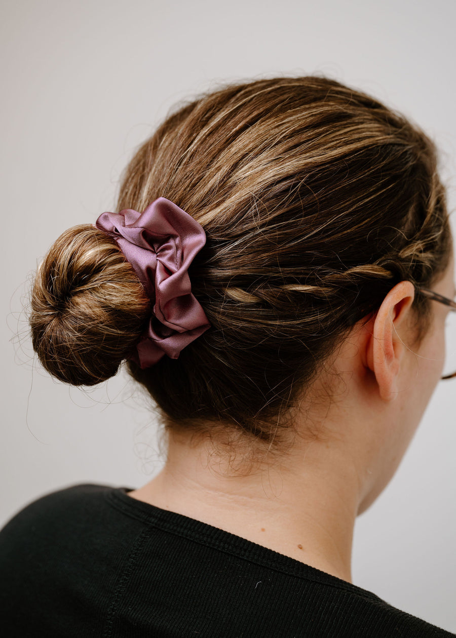 Mauve Satin Scrunchie- 3 Sizes