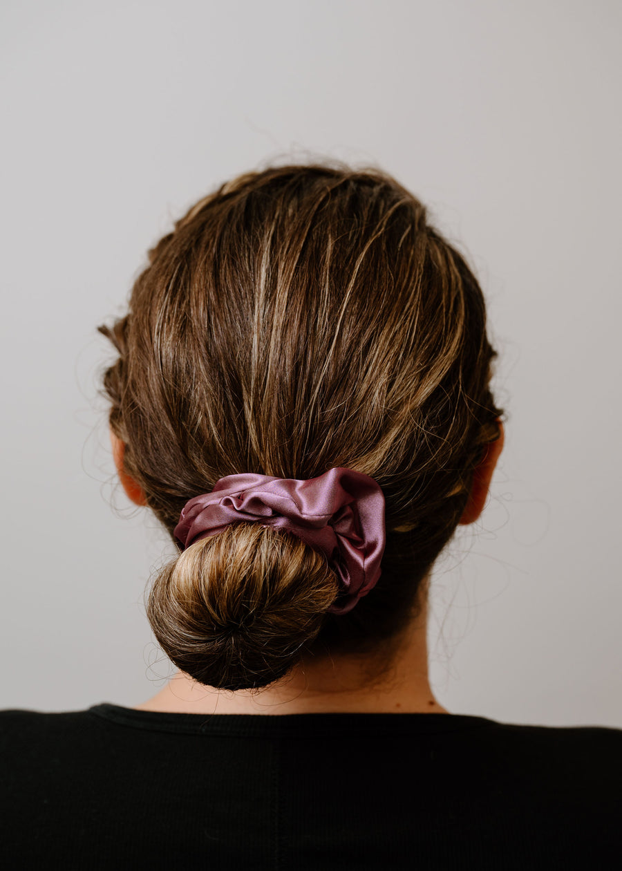 Mauve Satin Scrunchie- 3 Sizes