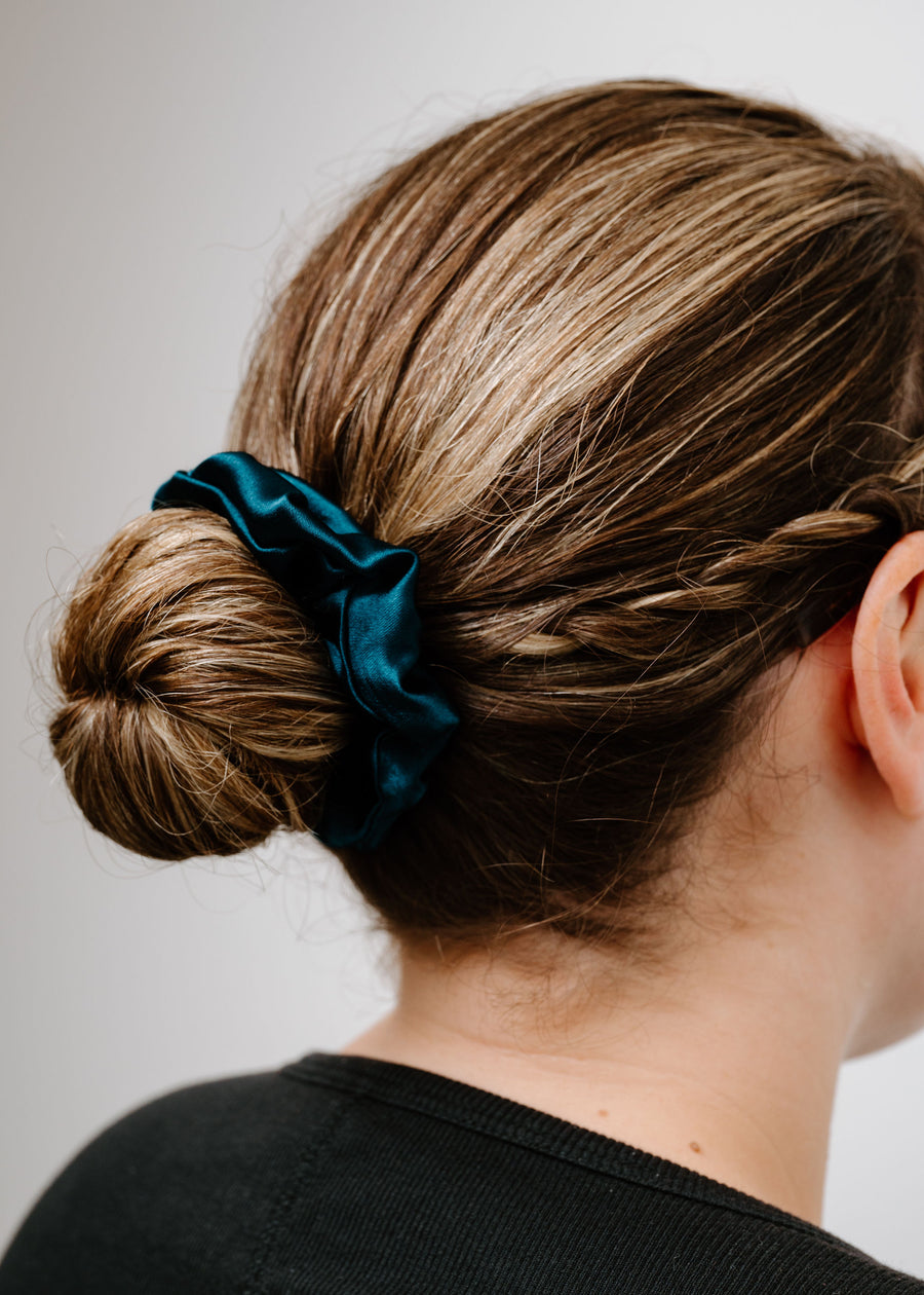 Teal Satin Scrunchie- 3 Sizes