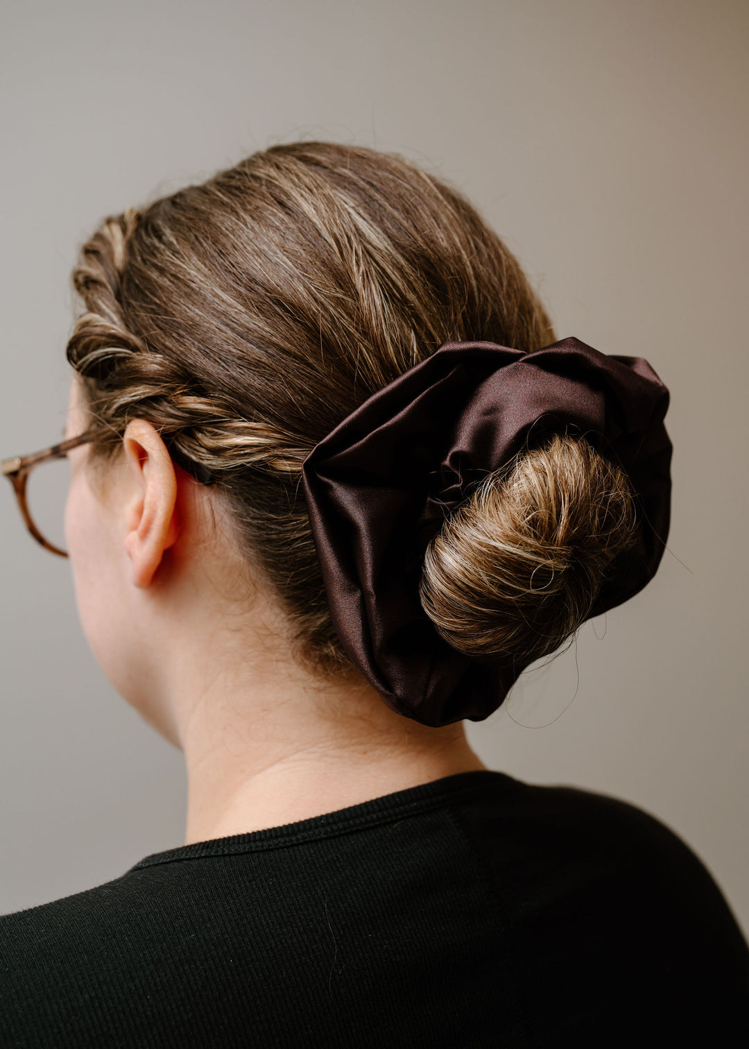 PREORDER: Dark Chocolate Satin Scrunchie- 3 Sizes