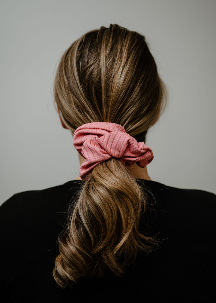 PREORDER: Blush Pink Ribbed Scrunchie