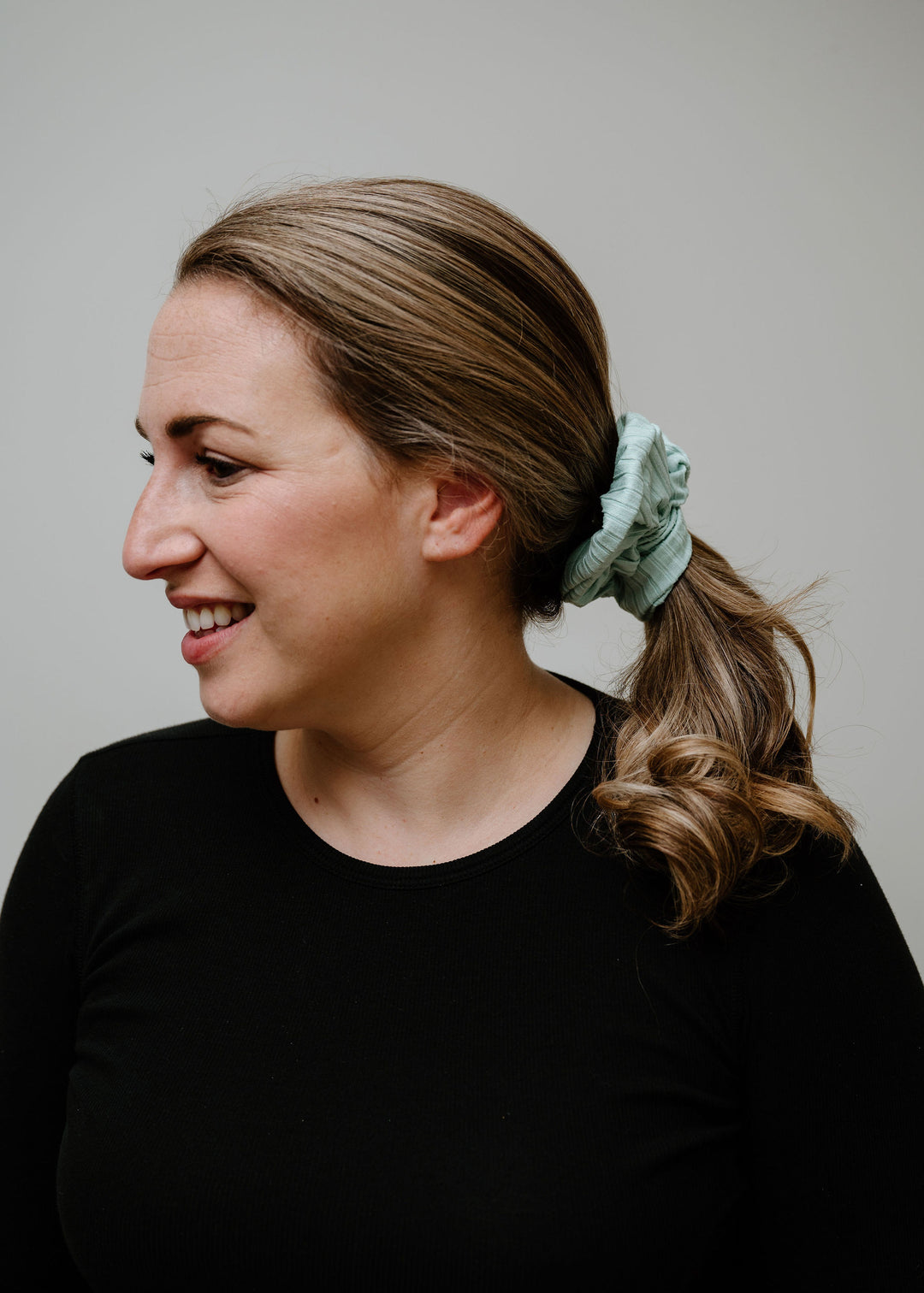 Mint Ribbed Scrunchie