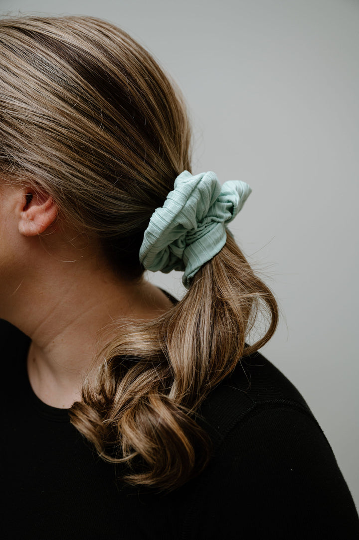 Mint Ribbed Scrunchie