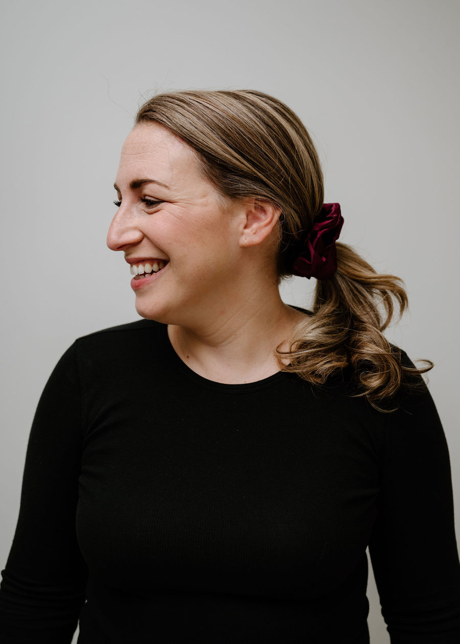 Cranberry Satin Scrunchie- 3 Sizes