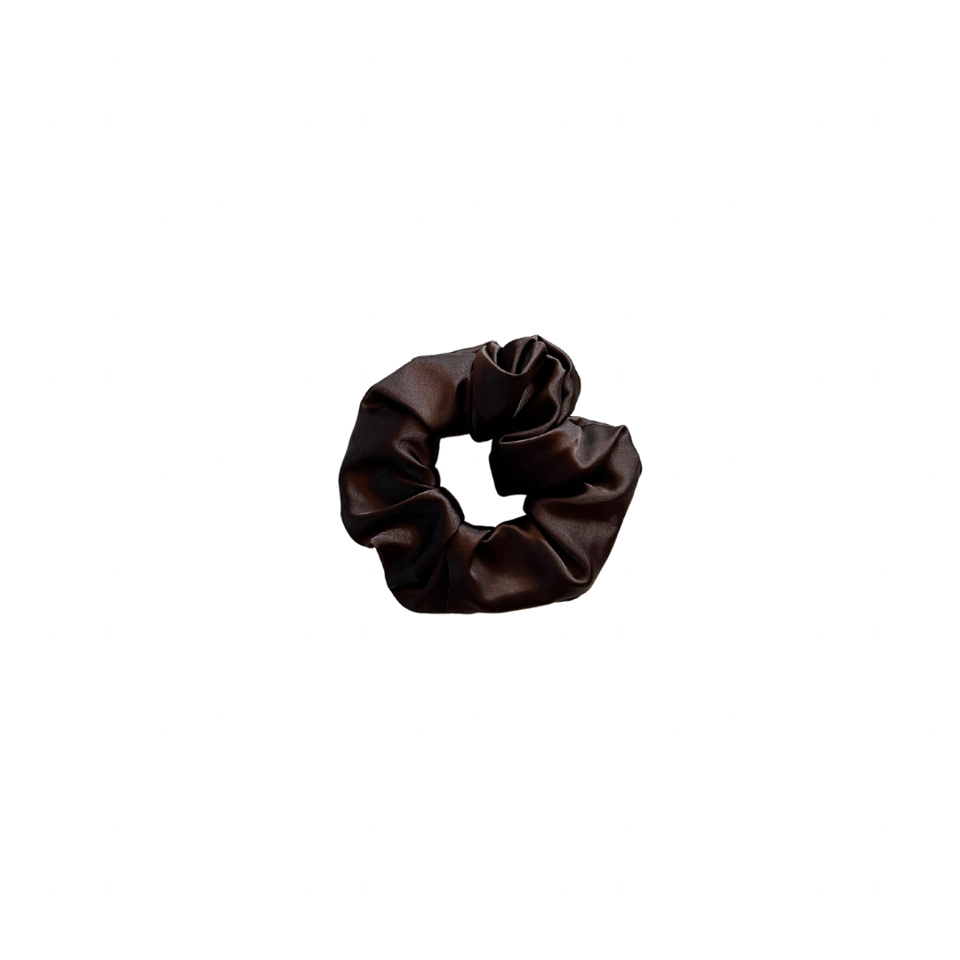 PREORDER: Dark Chocolate Satin Scrunchie- 3 Sizes