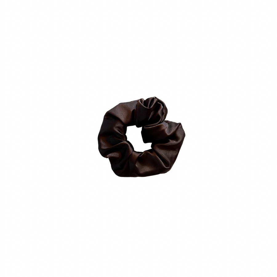 Dark Chocolate Satin Scrunchie- 3 Sizes