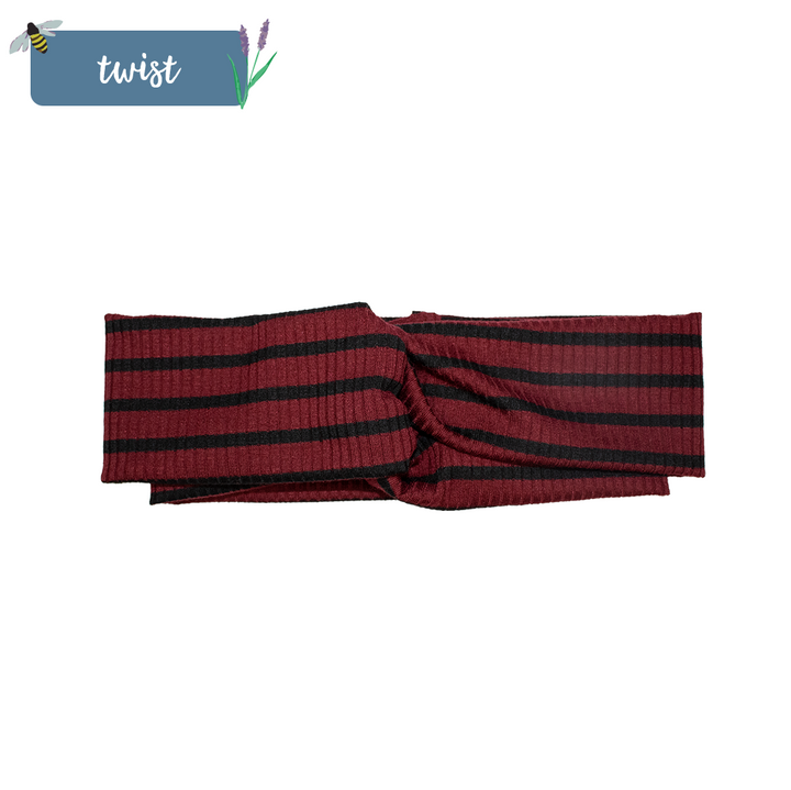 PREORDER: Burgundy Rib Stripe Headband- 6 styles