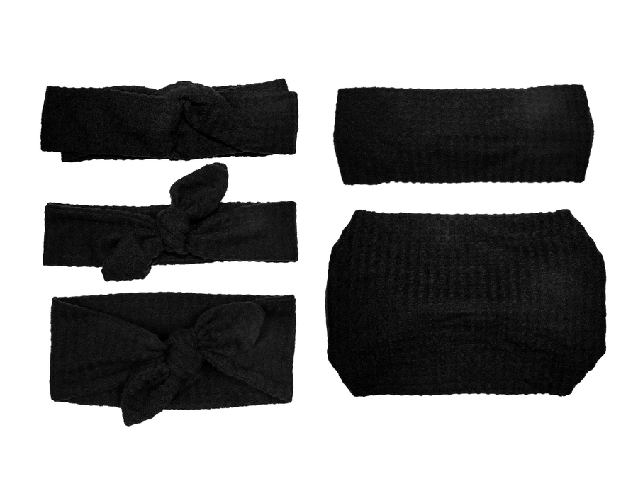 Black Waffle Knit Headband- 5 styles