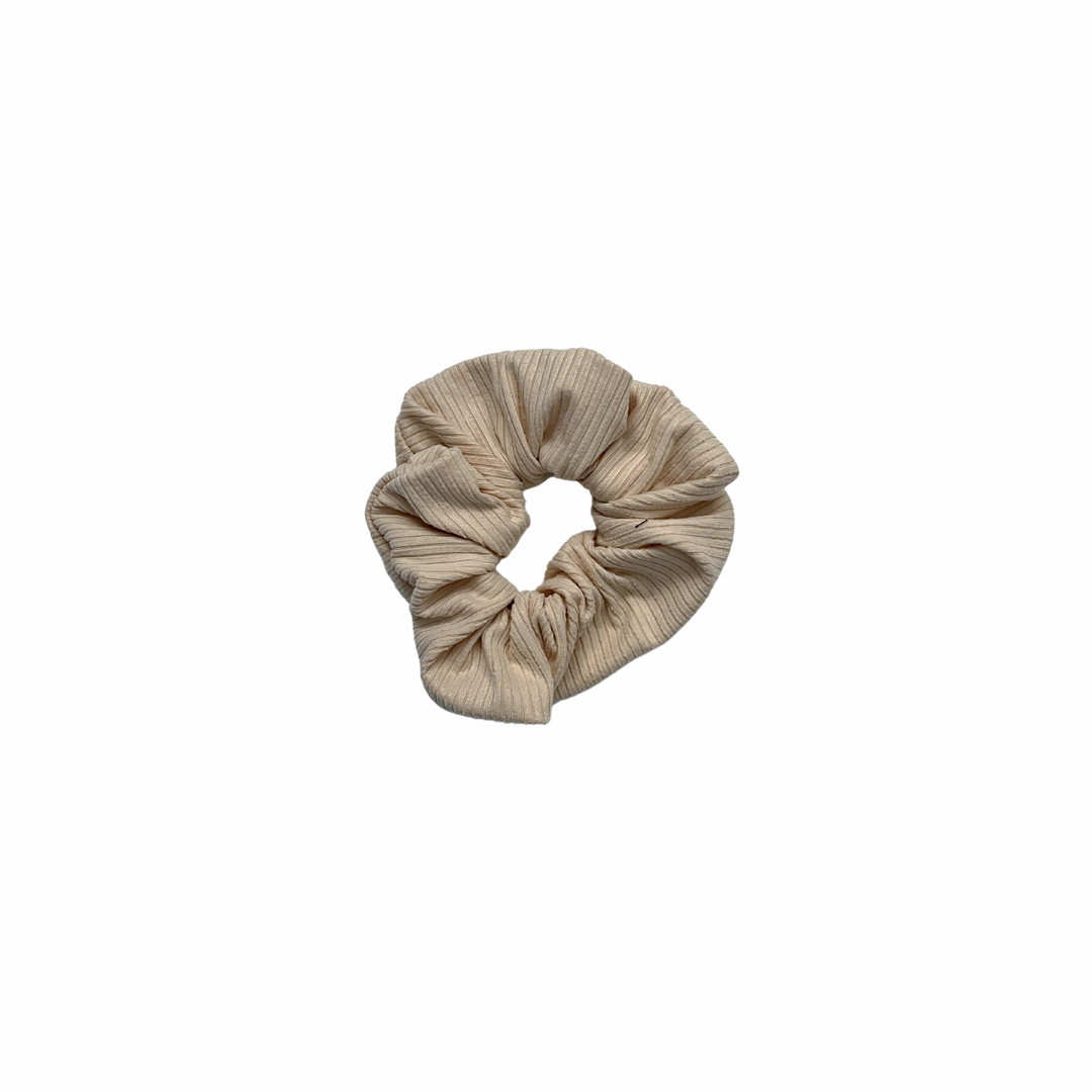 Cream Ribbed Scrunchie