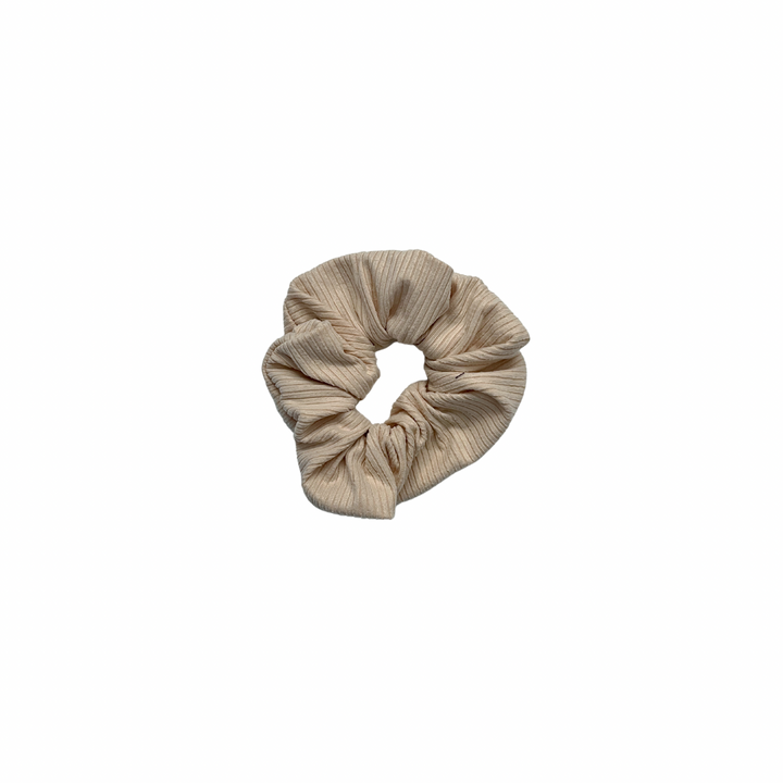 Cream Ribbed Scrunchie